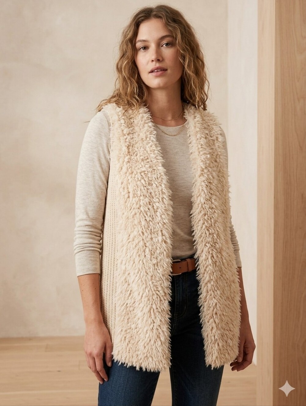 Terra & Sky Cream Knit Vest Size 2X 20W-22W
